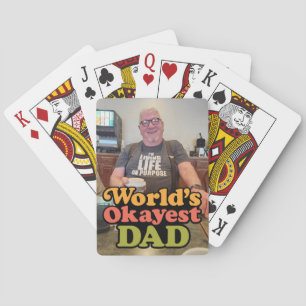 Worlds Okayest Dad customisable playing cards