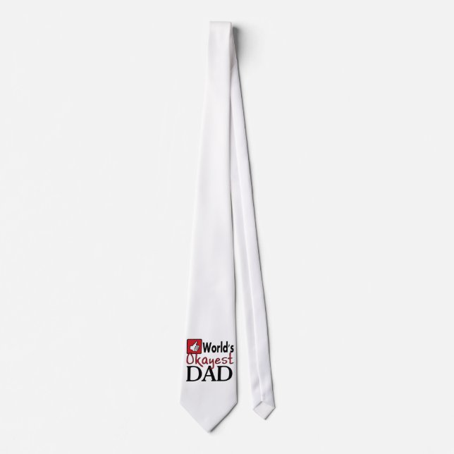 World's okayest dad funny father's day necktie (Front)