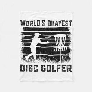 World's Okayest Disc Golfer - Funny Disc Golf Love Fleece Blanket