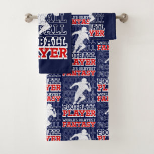 World's Okayest Fantasy Football Player USA Colors Bath Towel Set