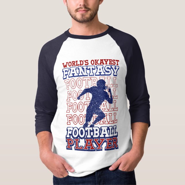 World's Okayest Fantasy Football Player USA Colour T-Shirt (Front)