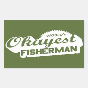 World's Okayest Fisherman Rectangular Sticker
