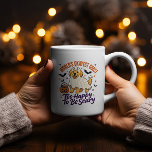 World's Okayest Ghost Golden Retriever Shirt Two-Tone Coffee Mug