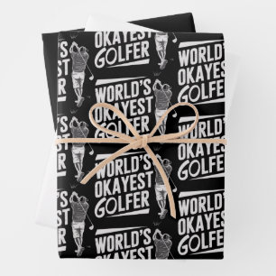 World's Okayest Golfer Funny Golf Lover Golfing Wrapping Paper Sheet