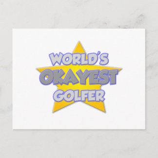 World's Okayest Golfer .. Joke Postcard