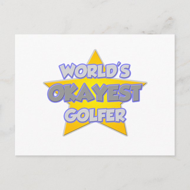 World's Okayest Golfer .. Joke Postcard (Front)