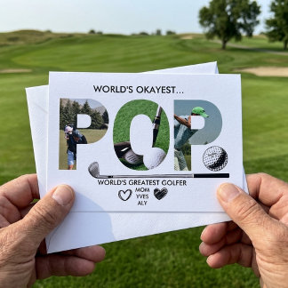 Worlds Okayest Golfer Worlds Okayest Dad Thank You Card