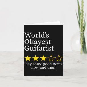 Worlds Okayest Guitarist Funny Guitar Player Music Card