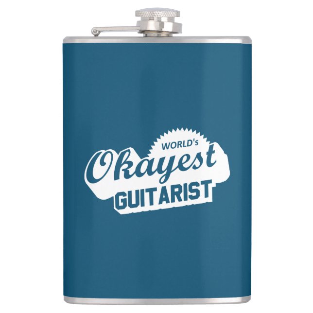 World's Okayest Guitarist Hip Flask (Front)