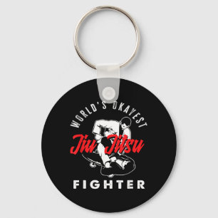 Worlds Okayest Jiu Jitsu Fighter Martial Arts Key Ring