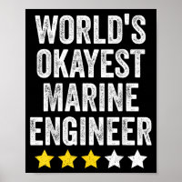 Worlds Okayest Marine Engineer Men Women Funny