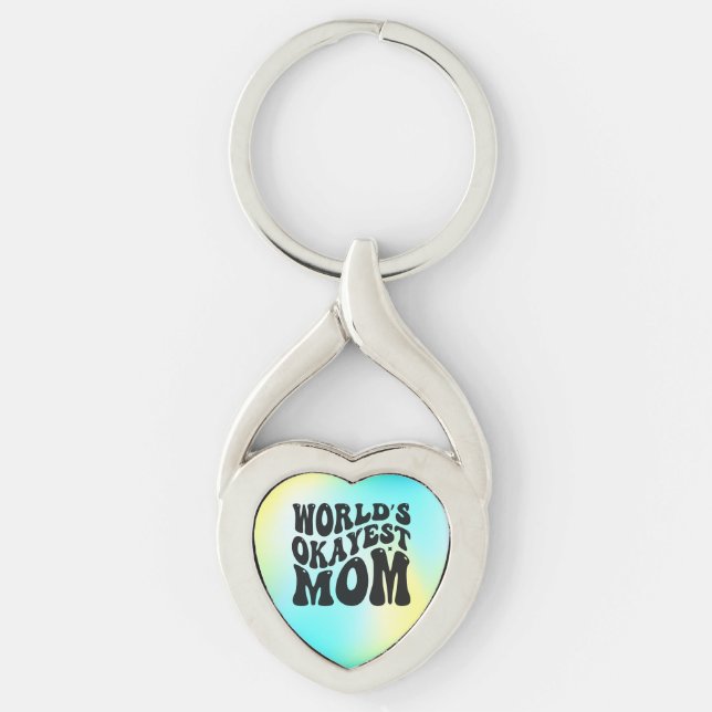 World's Okayest Mum Mother's Day Design-51723 Key Ring (Front)