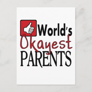 World's okayest parents funny anniversary postcard
