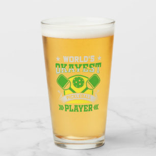 World's Okayest Pickleball Player Glass