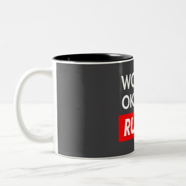 Worlds okayest Russo Two-Tone Coffee Mug (Left)