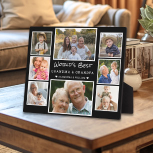 Worlds’s Best Grandma And Grandpa 8 Photo Collage Plaque