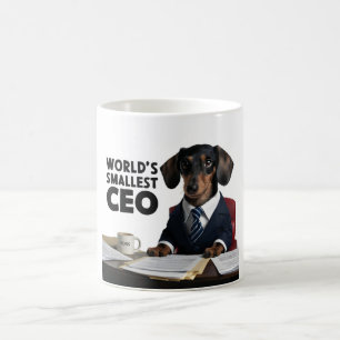 World's smallest CEO, cute funny dachshund in suit Coffee Mug