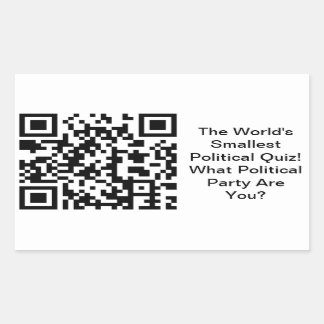 Worlds Smallest Political Quiz Rectangular Sticker