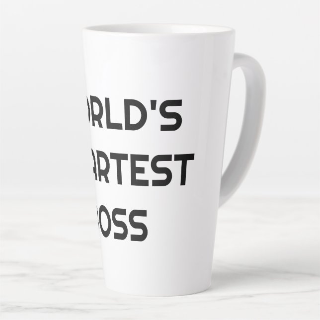 World's Smartest Boss funny quote big latte mug (Right Angle)