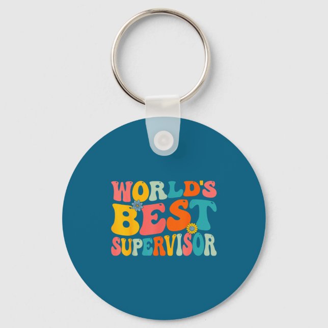 World's supervisor - groovy manager supervisor  key ring (Front)
