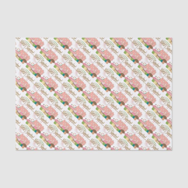 World's Sweetest Aunt Cupcake Pattern Tissue Paper (Front)