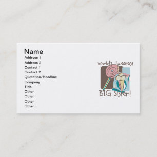 World's Sweetest Big Sister Business Card