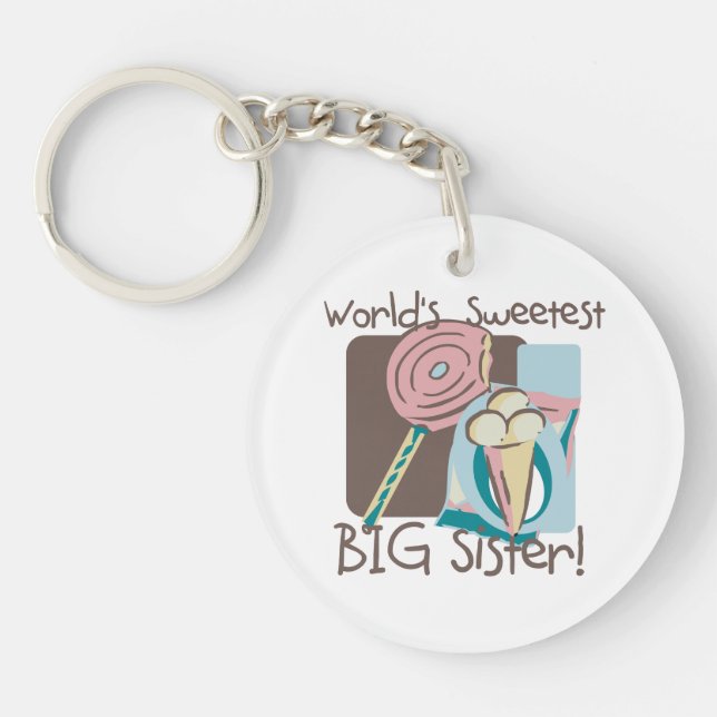 World's Sweetest Big Sister Key Ring (Front)