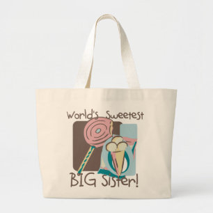 World's Sweetest Big Sister Large Tote Bag