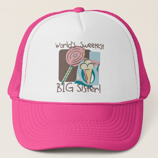 World's Sweetest Big Sister Trucker Hat (Front)