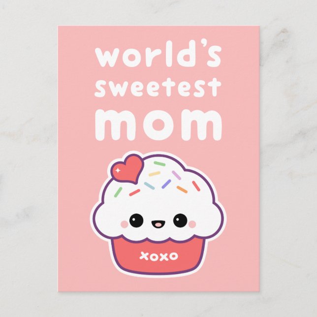 World's Sweetest Mum Postcard (Front)