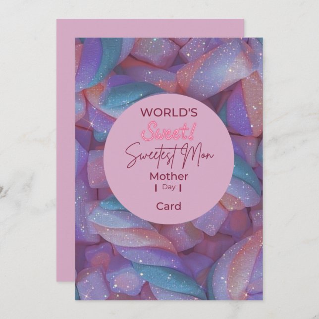 Worlds Sweetest Mum  Thank You Card (Front/Back)