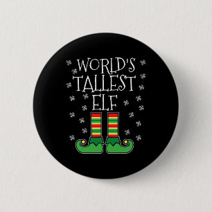 World's Tallest Elf Matching Family Group Christma 6 Cm Round Badge
