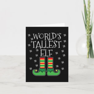 World's Tallest Elf Matching Family Group Christma Card