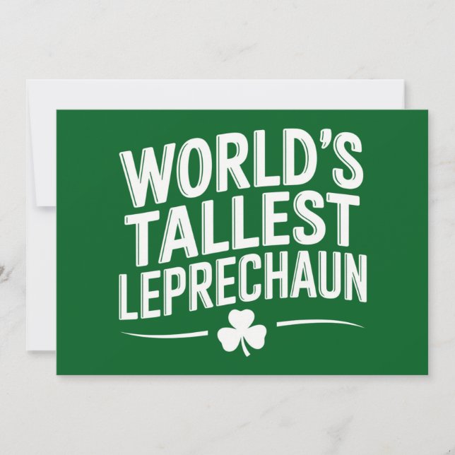 World's Tallest Leprechaun St. Patrick's Day Invitation (Front)