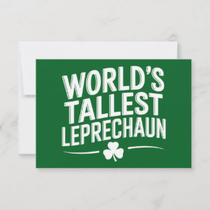 World's Tallest Leprechaun St. Patrick's Day Thank You Card