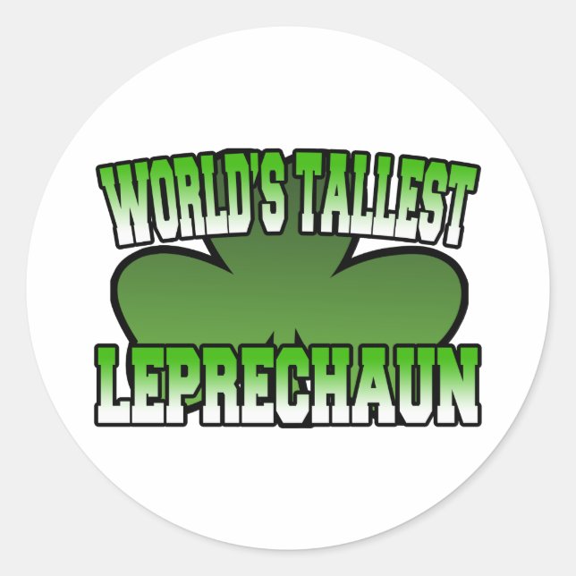 World's Tallest Leprechaun Sticker (Front)