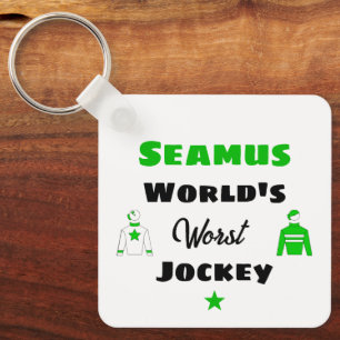 Worlds Worst Jockey Personalised Funny Horserider Key Ring