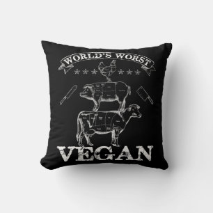 Worlds Worst Vegan Meat BBQ Chicken Pig Cow Cushion