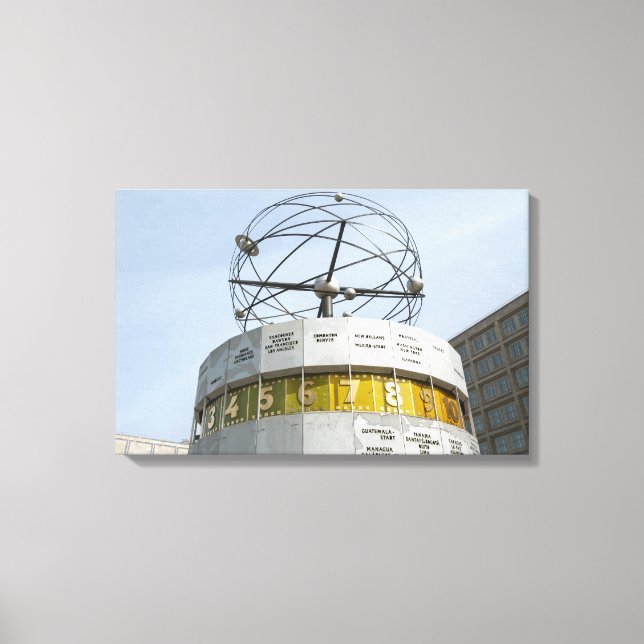 Worldtime Clock in Berlin Canvas Print (Front)