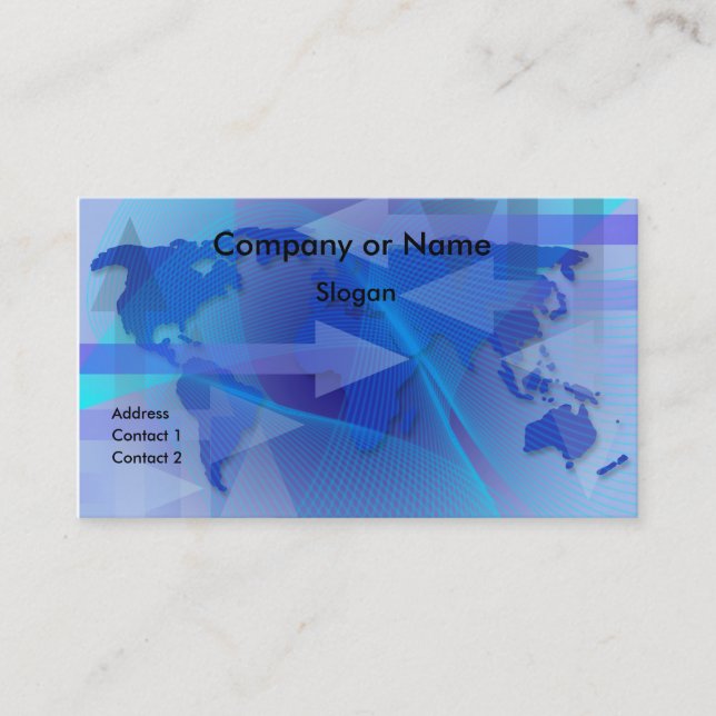 Worldwide Business Map  Business Card (Front)