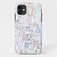 Worldwide passport stamps on a iPhone / iPad case