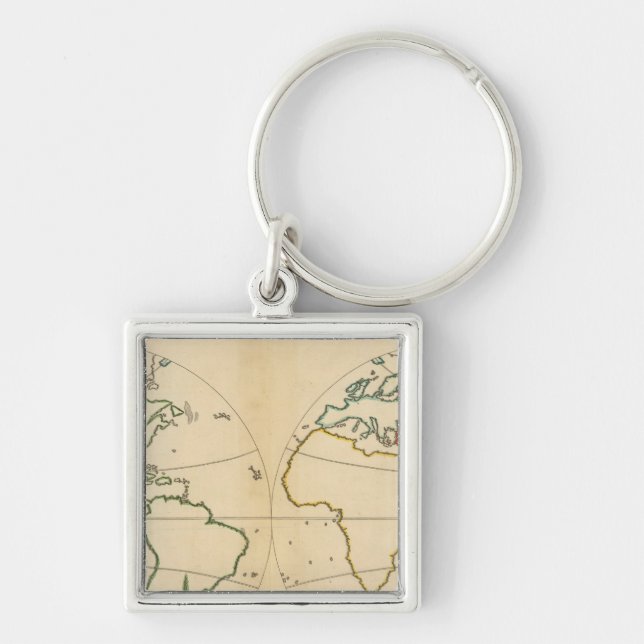 Worlp Map with 5 Zones Key Ring (Front)