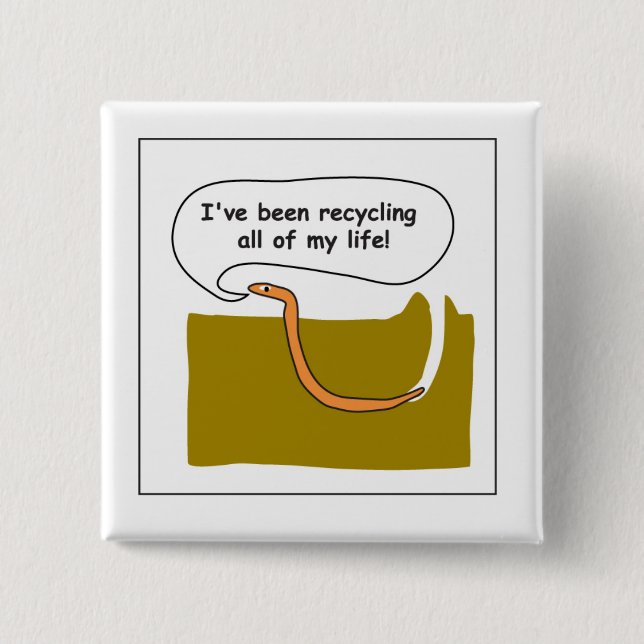 Worm 15 Cm Square Badge (Front)