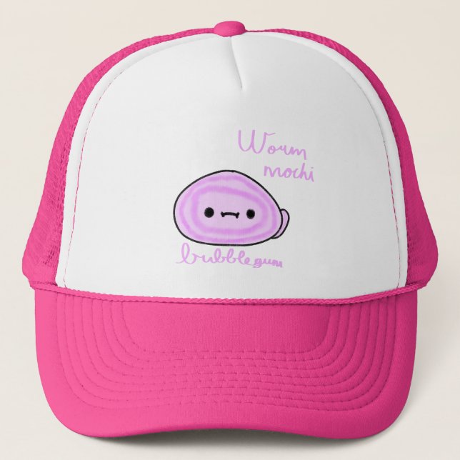 Worm Cute Mochi Funny Animal Mochi Trucker Hat (Front)