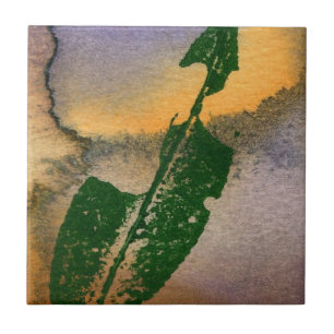 Worm eaten wild cherry direct nature print tile. tile