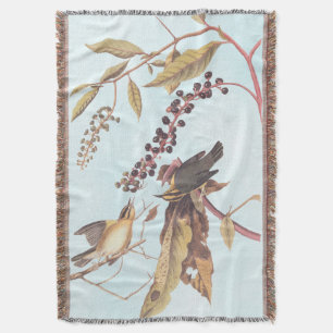 Worm-Eating Warbler Audubon songbird Throw Blanket
