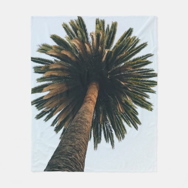 Worm eye photography of palm tree fleece blanket (Front)