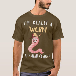 Worm Farmer In Human Costume Vermiculture Hat Gard T-Shirt