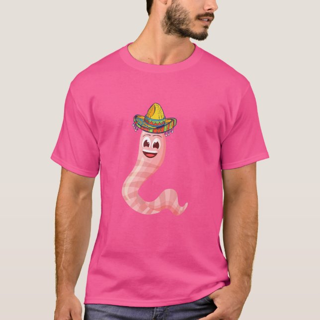 Worm Farmer Mexico Sombrero Mexican Hat Vermicultu T-Shirt (Front)