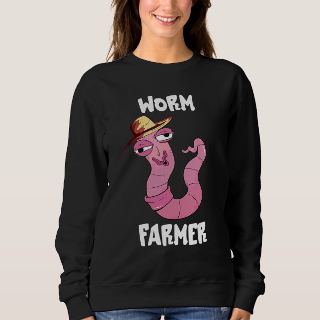 Worm Farmer Sweat Worm Farm Composting Red Wiggler Sweatshirt (Front)